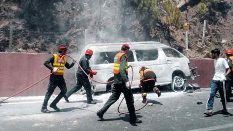 10 Tourists Killed After Van Crashes and Catches Fire on Murree Expressway